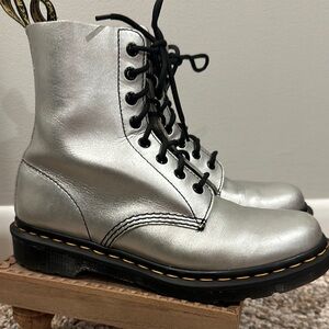 Dr. Martens Silver Combat Boots